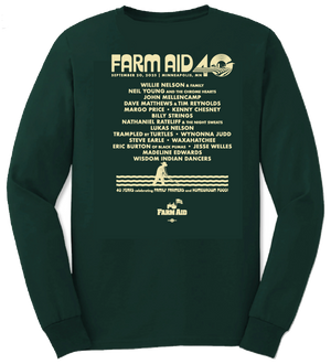 Farm Aid 40 Cow on Headphones Long Sleeve Shirt
