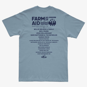 Farm Aid 2024 Guitar Circle Tee – Chambray Blue