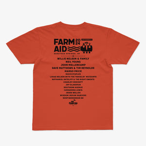 Farm Aid 2024 Cow Fiddle Youth Tee - Poppy Red