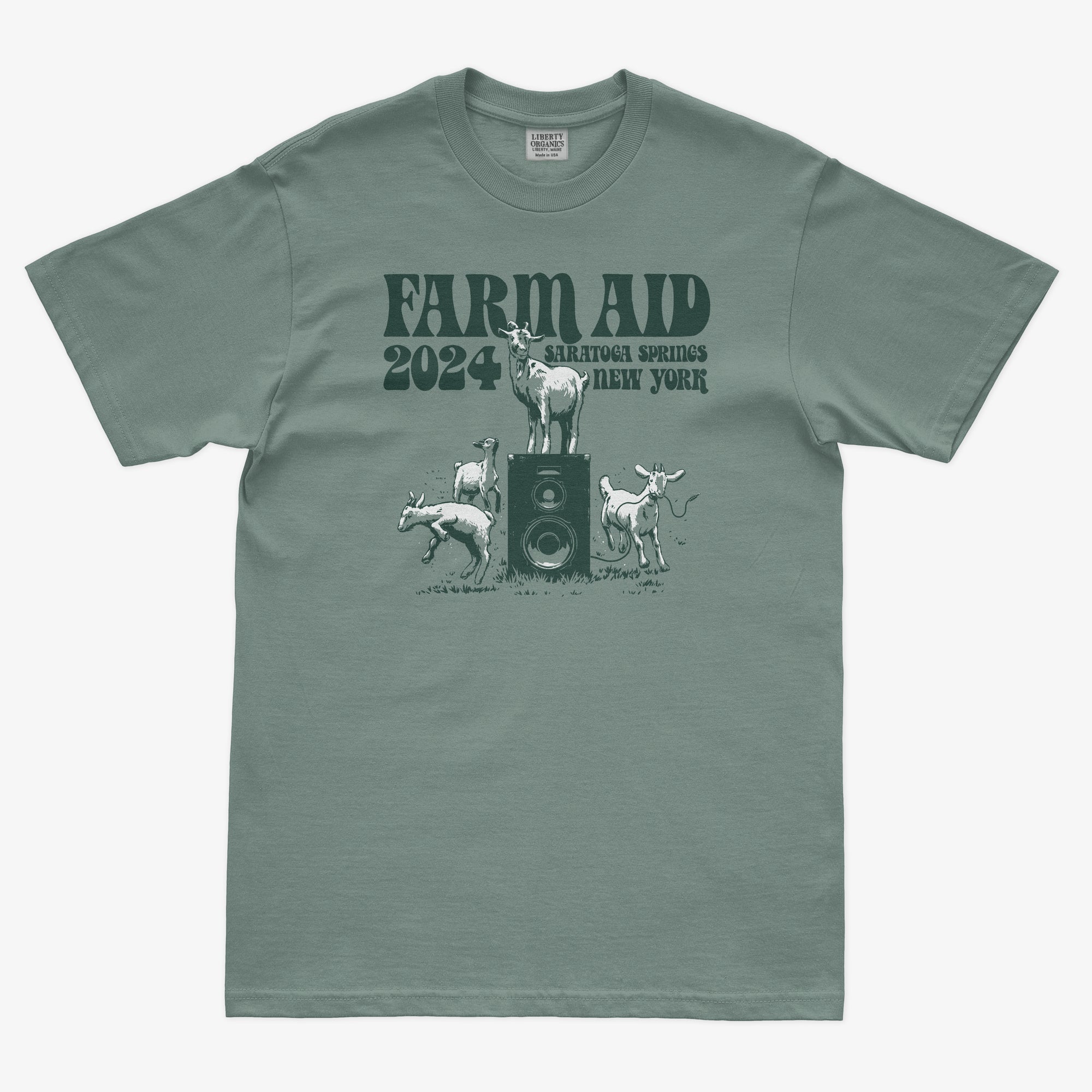 Farm Aid 2024 Goats Tee – Sage Green