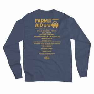 Farm Aid 2024 Tilted Guitar Long Sleeve Shirt – Vintage Navy