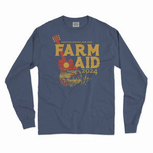 Farm Aid 2024 Tilted Guitar Long Sleeve Shirt – Vintage Navy