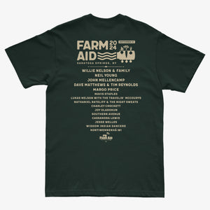 Farm Aid 2024 Wood Cut Tee – Forest Green