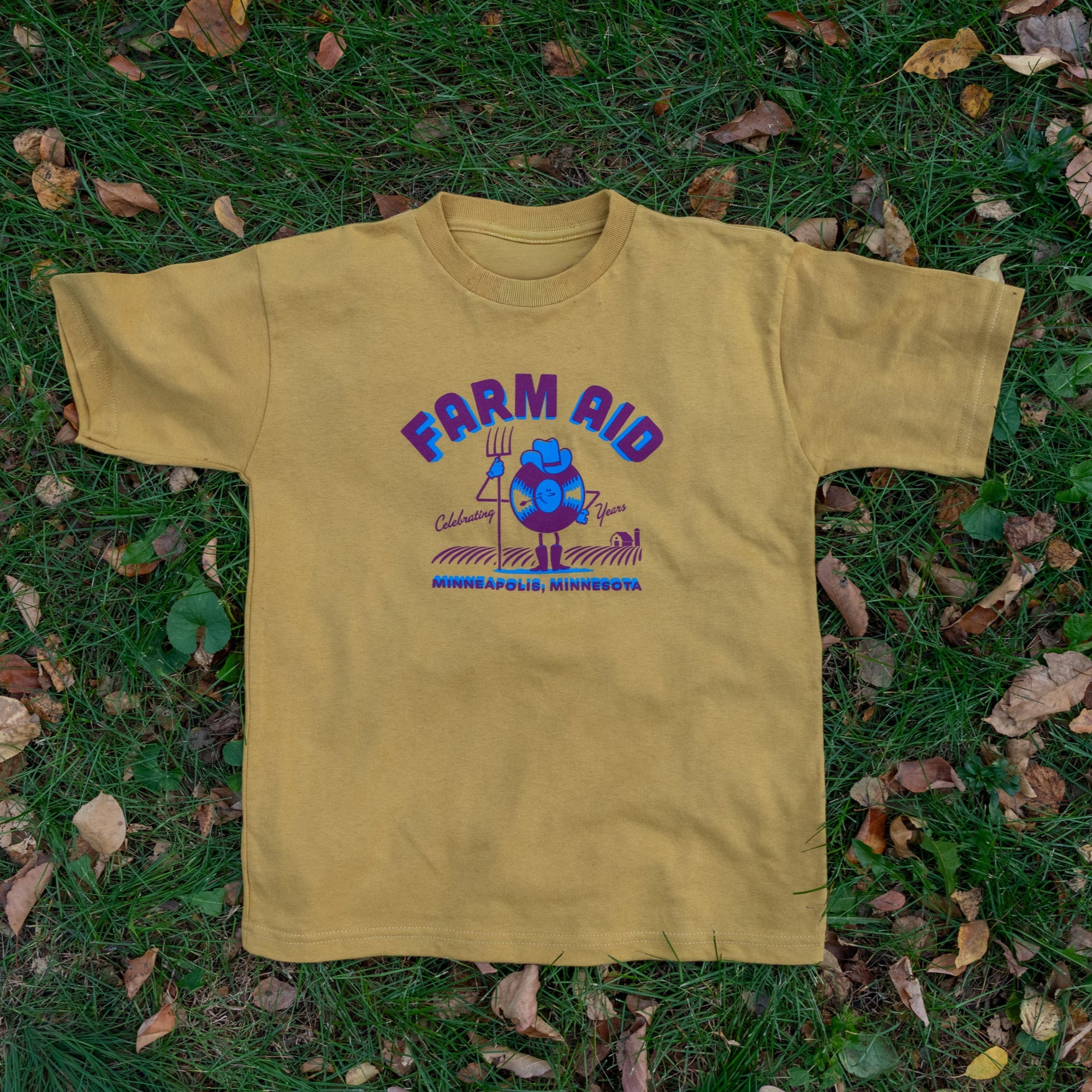 Farm Aid 40 Record Dude Kids Tee