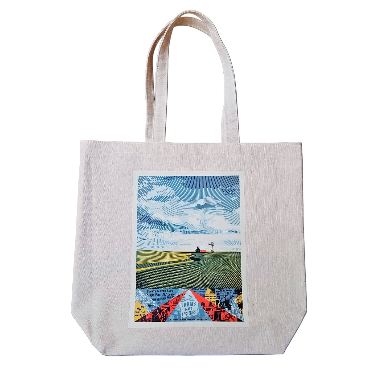 "Farms Not Factories" Tote from Shepard Fairey