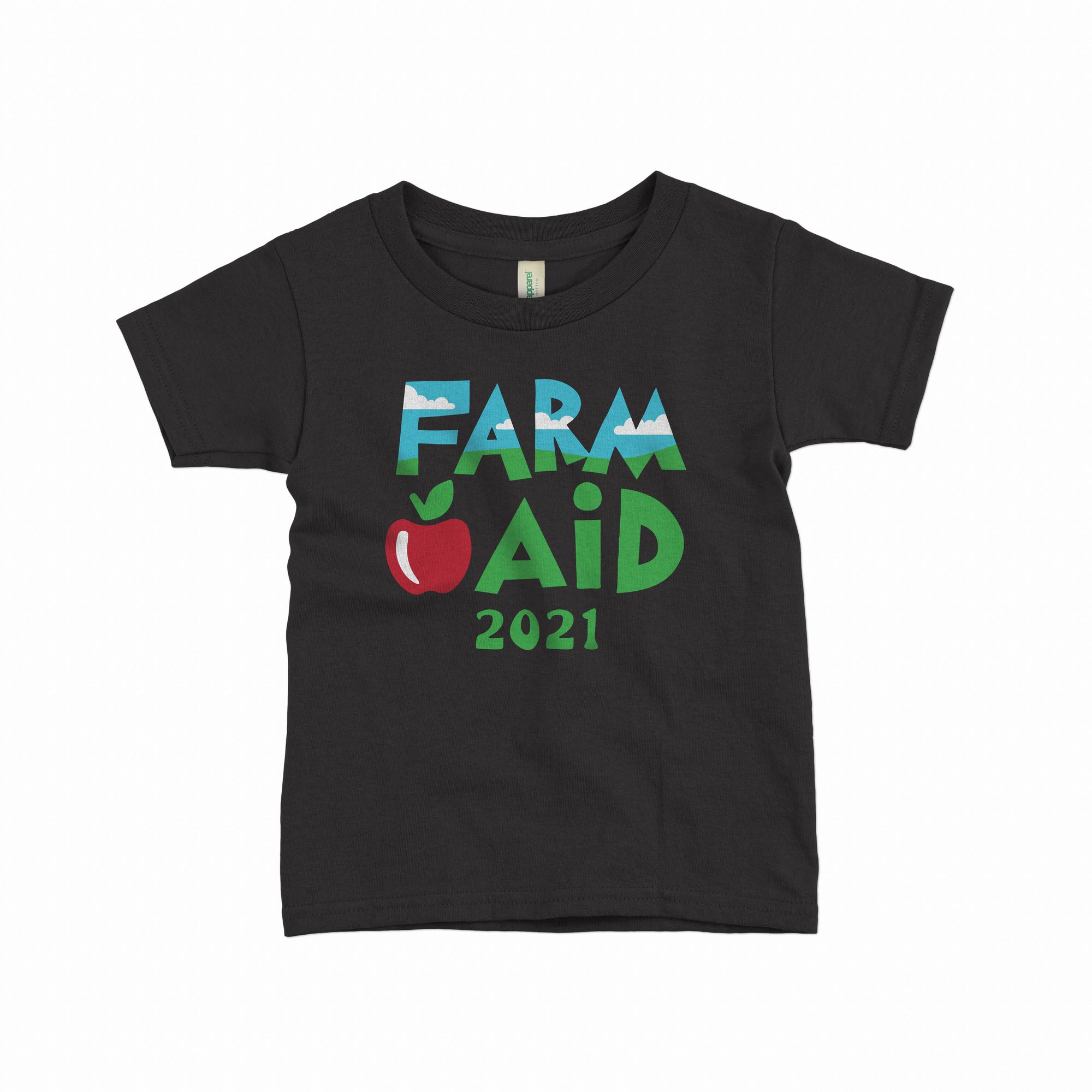 Farm Aid 2021 Kids' Apple Tee- Black