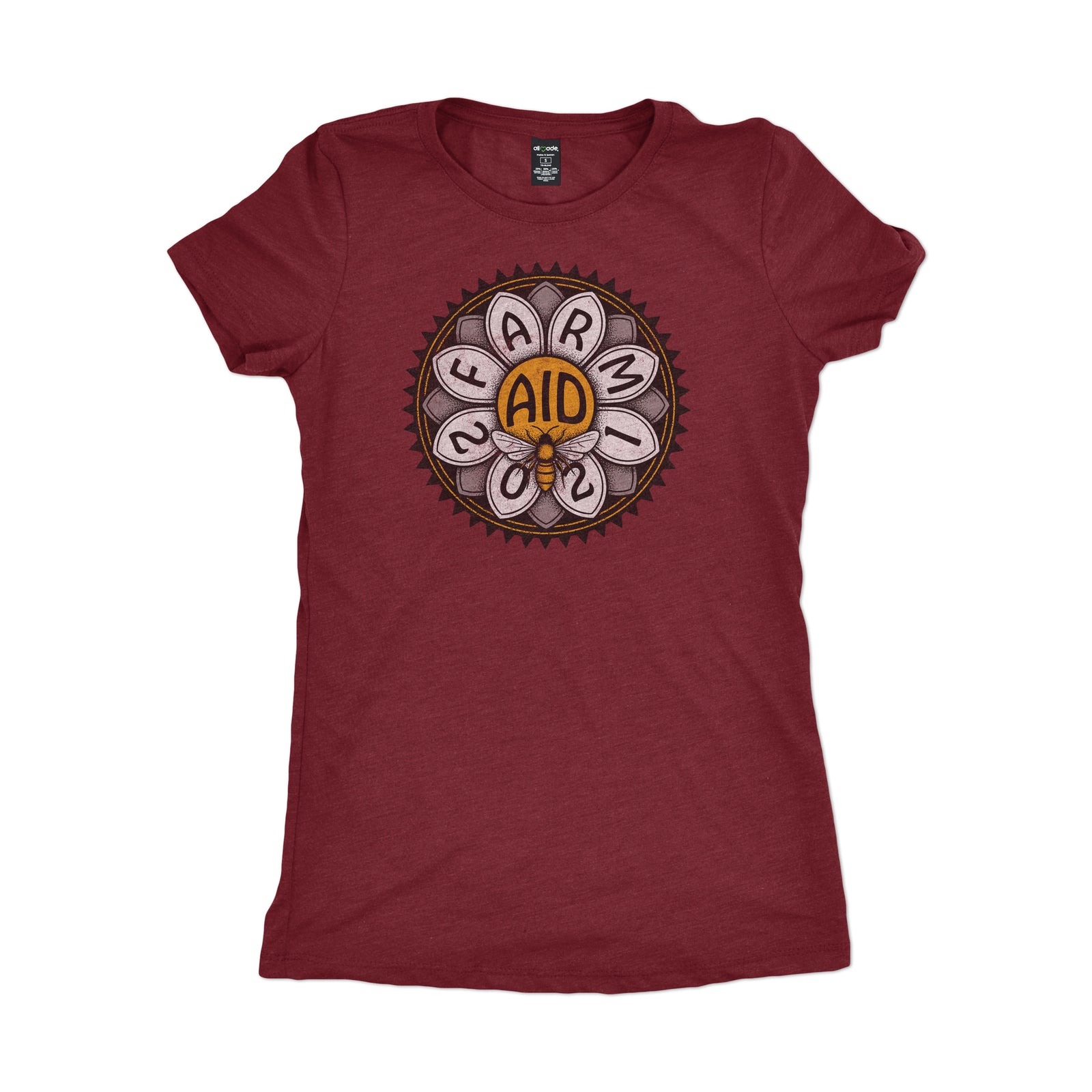 Farm Aid 2021 Women's Bee Tee- Deep Red